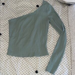 Revolve Superdown one shoulder ribbed LS top